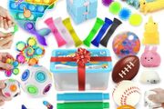 Upgraded Cheap Sensory Fidget Toy Set 34 Pack Fidget Toys Autism Stress Relief Toys Party Bag Fillers Fiddle Toys for Kids, Magic Rainbow Ball Puzzle Ball, Stretchy Strings, Spinning Skateboards (FREE POSTAGE)