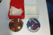 Vintage ASA Personal Survival Bronze/silver Standard Pin Badges x2 | Original Boxed e/c 1970s