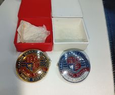 Vintage ASA Personal Survival Bronze/silver Standard Pin Badges x2 | Original Boxed e/c 1970s