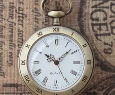 Large dial pocket watch and chain, Free Post