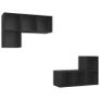 Wall-mounted TV Cabinets 4 pcs Black Chipboard Image 4