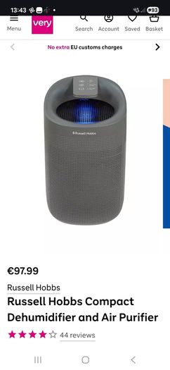 Russell Hobbs dehumidifier and air purifier