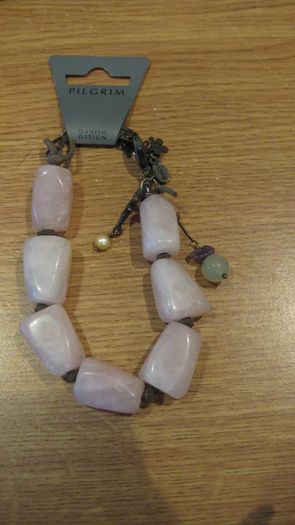 Ideal gift Pilgrim baby pastel pink costume bracelet with precious stones