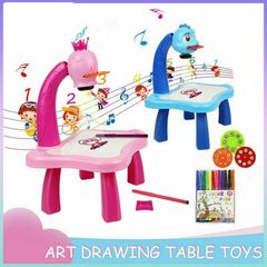 LED Drawing Projector Table for Kids Boy Girls Painting Board Toy w/ Light&Music