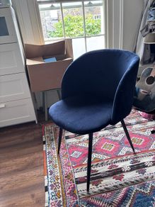 Blue velvet chair