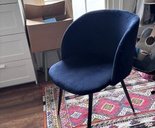 Blue velvet chair