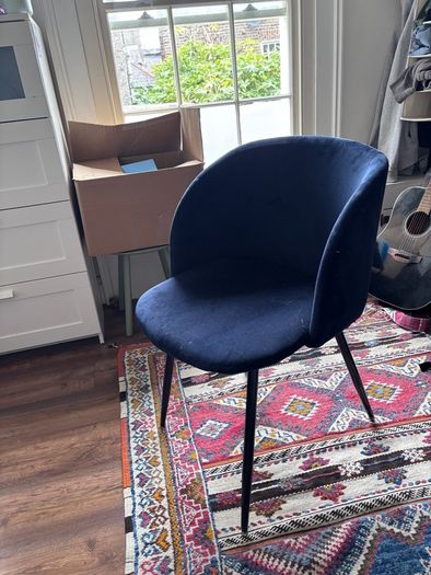 Blue velvet chair