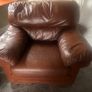 1 & 2 seater brown leather couches for sale Image 2