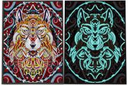 Luminous Diamond Painting Kit. Wolf