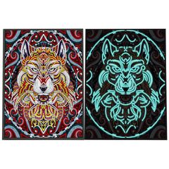 Luminous Diamond Painting Kit. Wolf