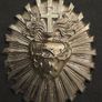 Large Heavy Metal Sacred Heart Medallion Image 2