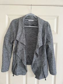 Gallery Women's Grey Jacket with zip detail - Size Small
