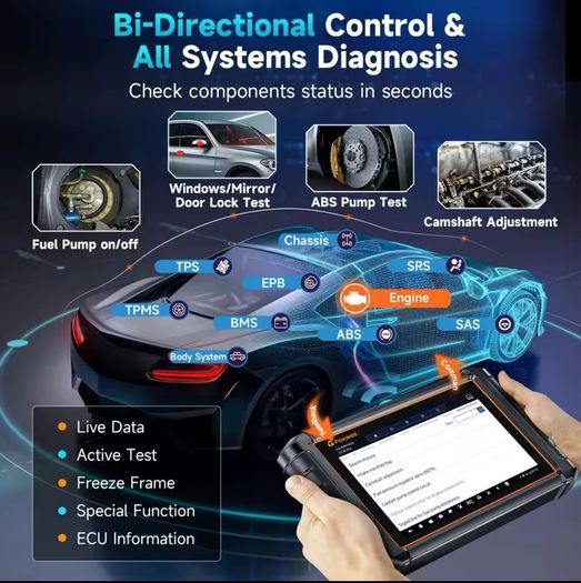 2025 New FOXWELL NT909 Car Bidirectional Diagnostic Scan Tool ECU Coding All System 30+ Reset CANFD/DOIP OBD2 Automotive Scanner