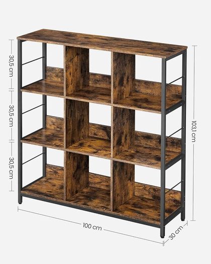 New 3 Tier Ladder Shelf Bookcase (Rustic Brown) FREE P&P
