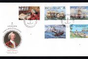 1990 Guernsey 250th Anniversary of Anson's Circumnavigation Commemorative Stamps Official First Day Cover (FDC)