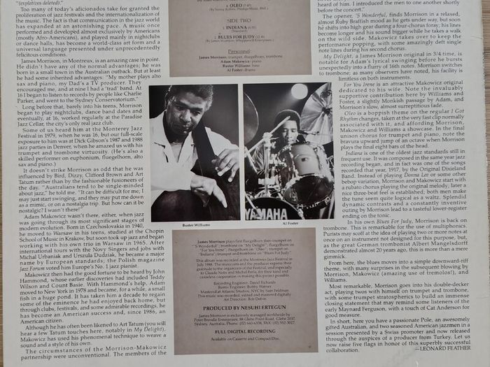 James Morrison & Adam Makowicz - Swiss Encounter at The Montreux Jazz Festival Vinyl LP (1989) EX+