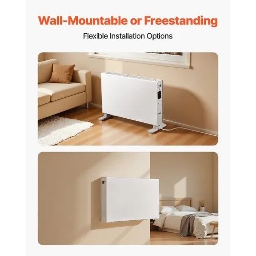 Convection Panel Heater, 2000W Electric Panel Space Heater with Remote & Touch Control, 3 Modes, 24H Timer, Stand or Wall Mount Design with Anti-Tipping & Overheat Protection for Home and Office