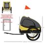 Dog Trailer, Mesh Windows, Roll-Up Cover, Universal Coupler, Steel Frame, Yellow, 140 x 71 x 83 cm Image 4