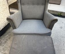 ikea armchair and footstool