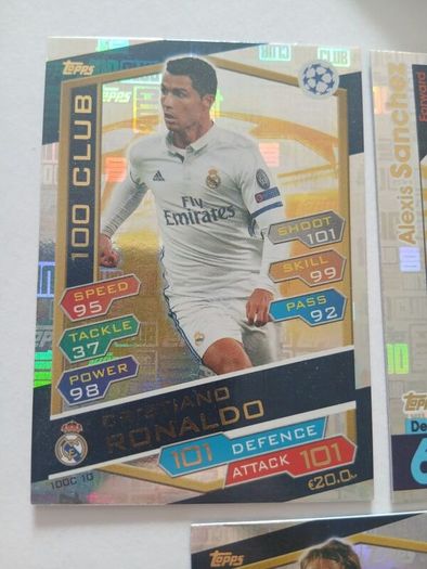 Match Attax 100 Club Cards 2016/17 - Ronaldo, Modric & Sanchez