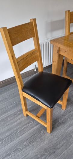 Solid oak. Extendable  Kitchen table & 6 chairs for sale - Lucan