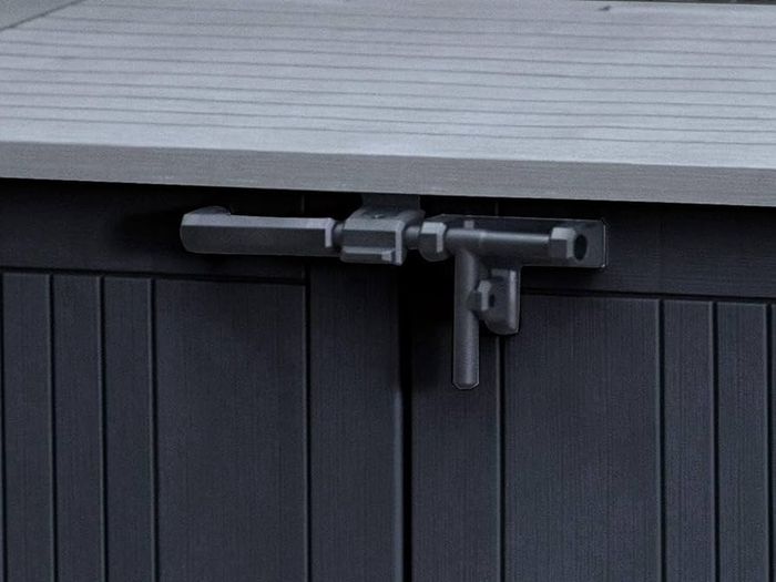 Store it Out Nova Outdoor Garden Storage Shed, 32 x 71.5 x 113.5 cm, Dark Grey with Light Grey Lid