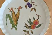 Royal Worcester flan dish in the Evesham Gold pattern