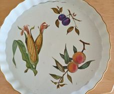 Royal Worcester flan dish in the Evesham Gold pattern