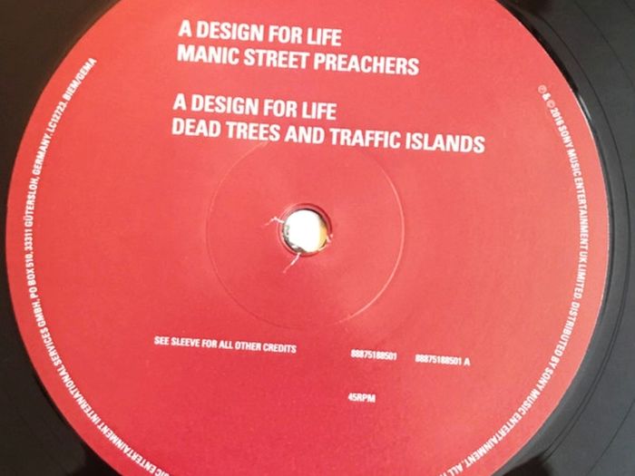Manic Street Preachers - A Design For Life Limited Edition 20th Anniversary Record Store Day 12" Vinyl Single