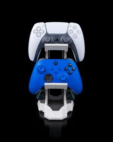 2-in-1 Dual Gaming Station Stand - Universal Controller & Headphone Tower Holder