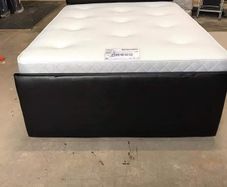 Plush material sandy divan beds with mattresses