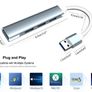 Ultra Slim 4 Port USB Hub Metal Shell USB 3.0 Image 5