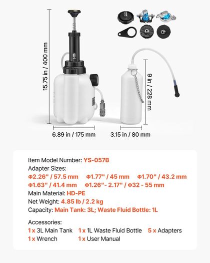 3L Brake Bleeder Kit Manual Brake Fluid Bleede
