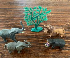 toys - 4 animals and a tree