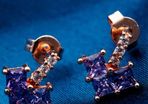 Rose Gold Plated Purple CZ Drop Earrings