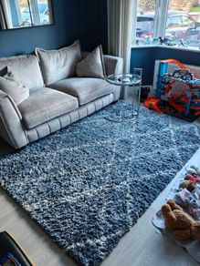Alto Blue and cream rug