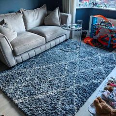 Alto Blue and cream rug