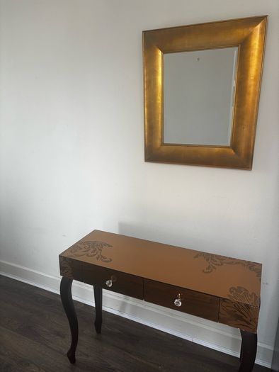 Glass hall table and mirror