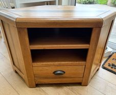 Solid Oak Corner TV Unit