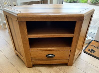 Solid Oak Corner TV Unit