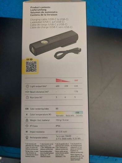 Ledlenser W5R rechargeable Flashlight