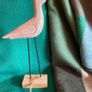 Hand crafted timber bird on metal legs. New Image 4