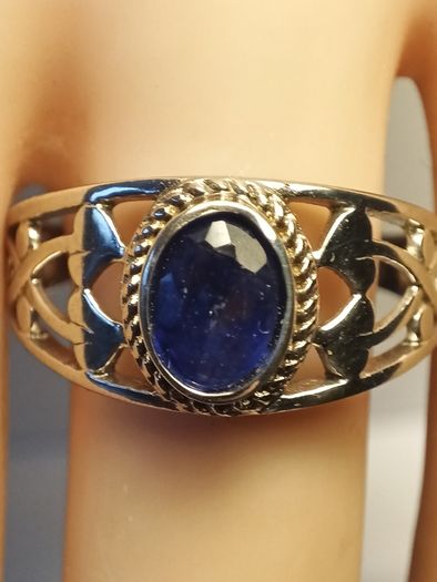 Sterling Silver Natural Sapphire Band Ring