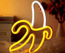 Led Night Light Neon Sign, Banana Led Neon Light Wall Light Wall Decor for Bedroom Halloween Christmas Theme, Battery or USB Powered Light Up Acrylic Neon Sign for Bedroom Bar Party Garden Decorations (FREE POSTAGE)