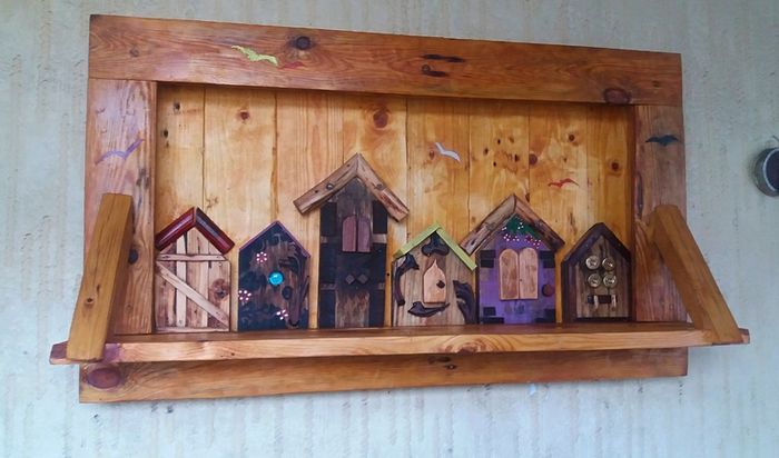 Rustic Fairy Door floating shelf / display