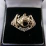 Vintage 9K Sold Gold 375 Horse Head and Horseshoe Ring Men's Signet with Diamonds, BIG SIZE 4,23g Image 4