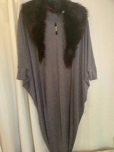 New River Island Cardigan With Fur Collar