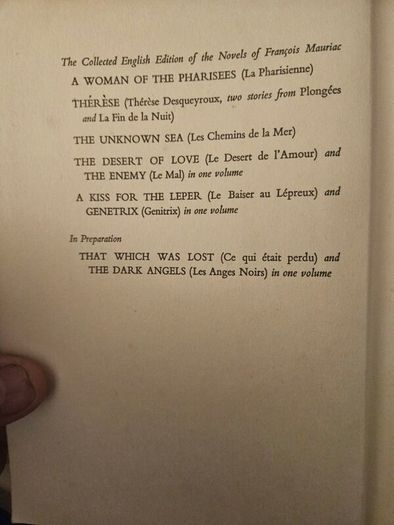 A Kiss For The Leper And Genetrix. Translated By Gerard Hopkins. First Edition English Version 1950 Hardback With Dustjacket In Fair Condition.  See Photos For Same.