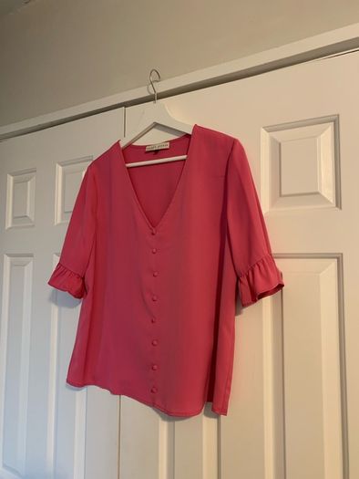 Rowan Avenue Pink Bell Sleeve Top