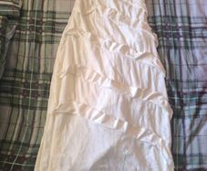 White Tiered Ruffle Maxi / Midi Dress (Size S/M)